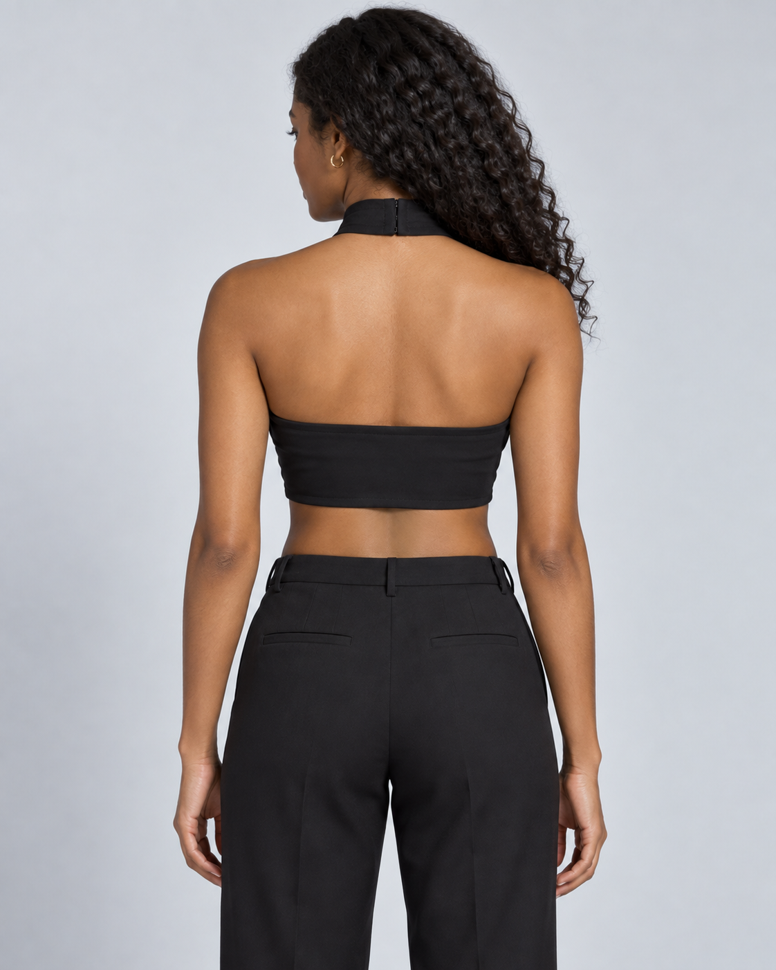 KNOT — Cross-front halter top — back view