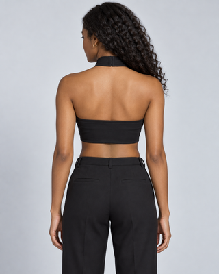 KNOT — Cross-front halter top — back view