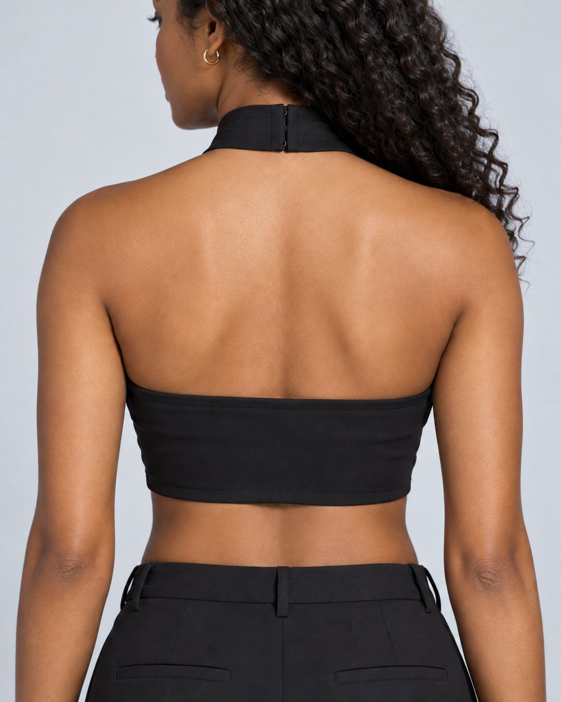 KNOT — Cross-front halter top — back view