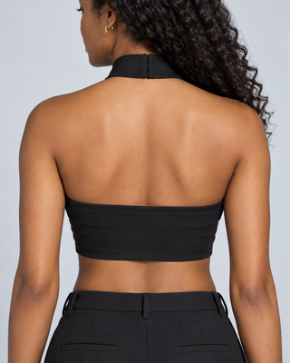 KNOT — Cross-front halter top — back view