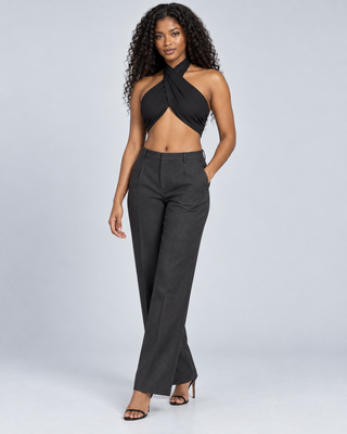 KNOT — Cross-front halter top