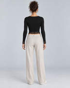 LACE — Fitted top with lace trim — back view