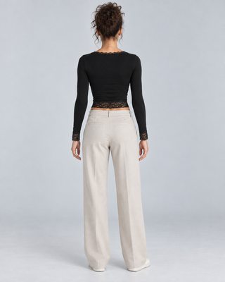 LACE — Fitted top with lace trim — back view