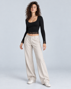 LACE — Fitted top with lace trim