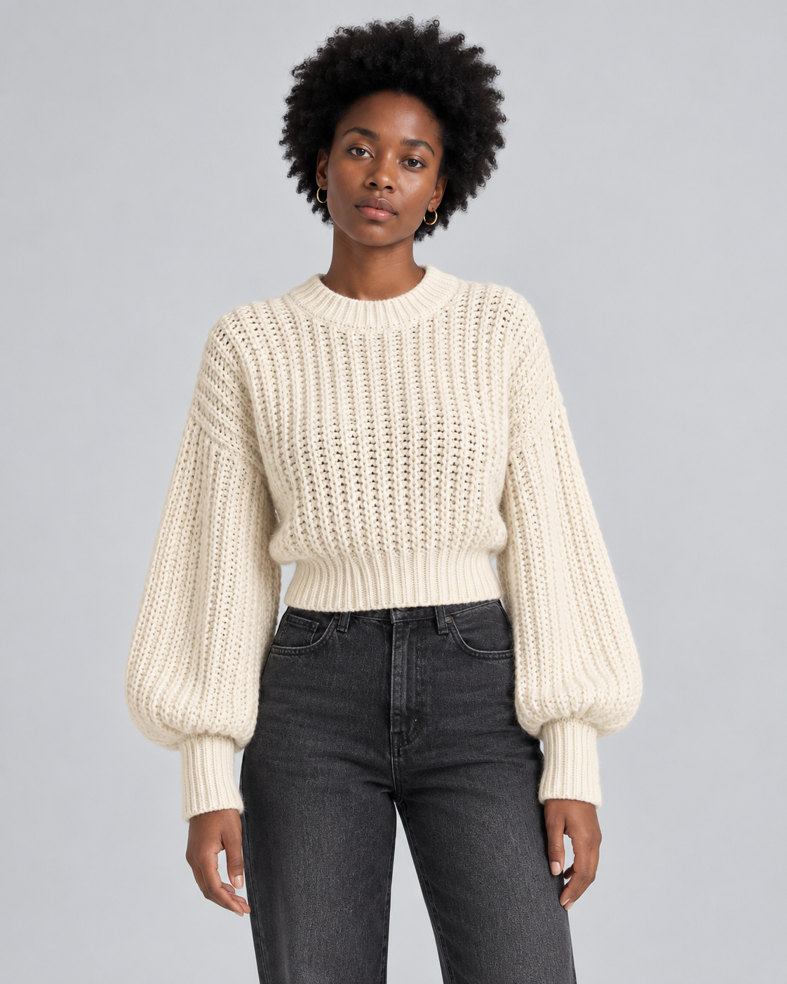 MAILLE — Knit jumper with wide sleeves — front view