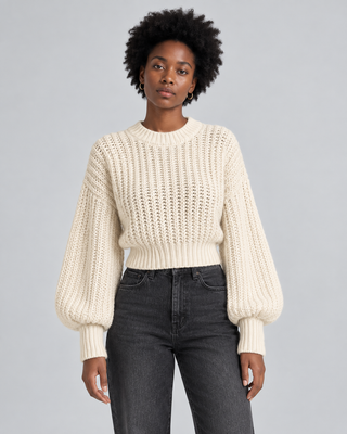 MAILLE — Knit jumper with wide sleeves — front view