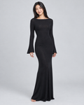MARINA — Sheer open-back maxi dress — front view
