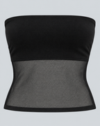 MESH — Strapless top with sheer panel