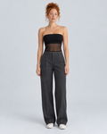 MESH — Strapless top with sheer panel — front view