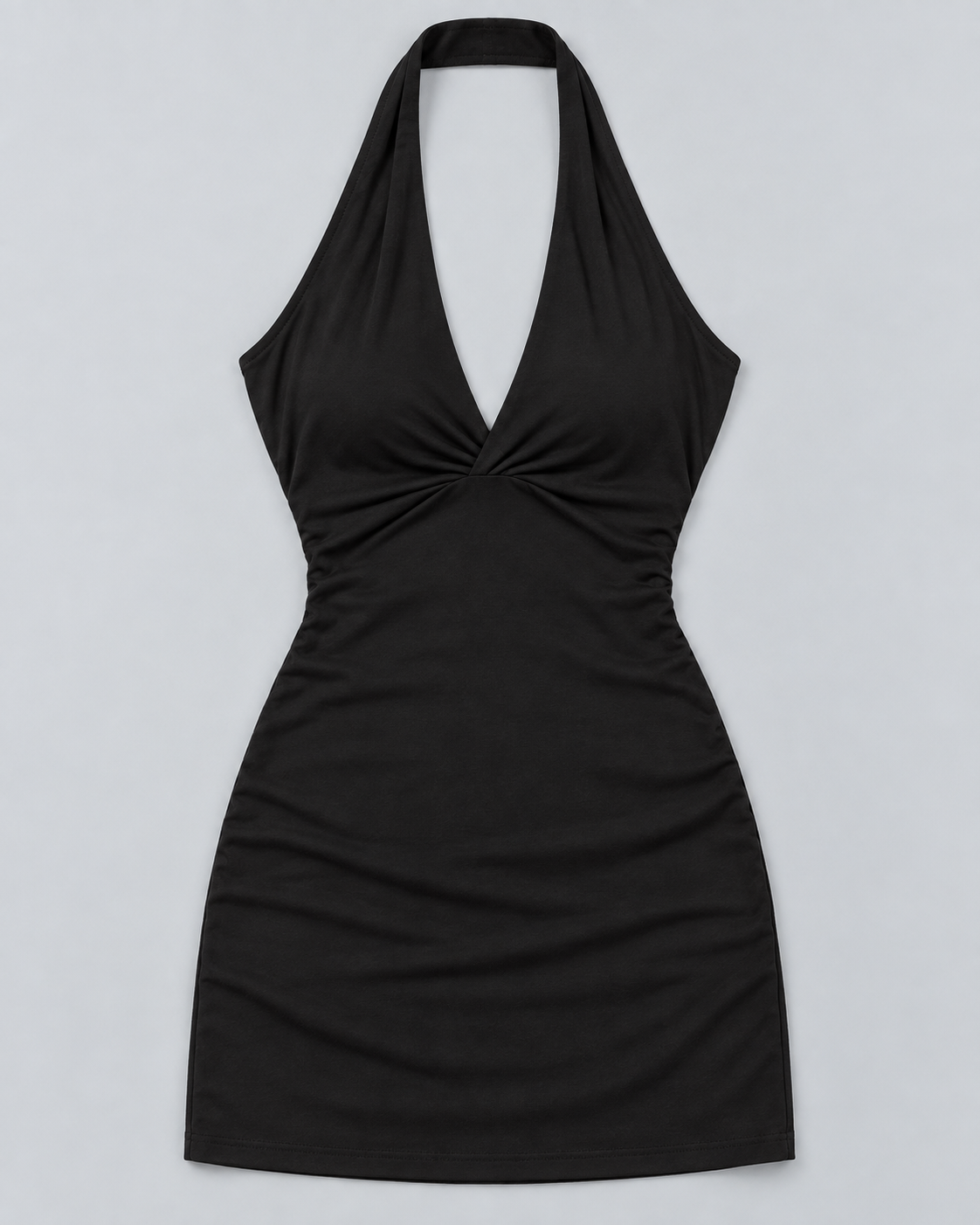 MINUIT — V-neck halter mini dress