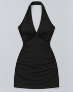 MINUIT — V-neck halter mini dress