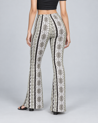 MOSAIQUE — Printed flared trousers — back view