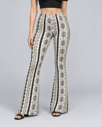 MOSAIQUE — Printed flared trousers — front view