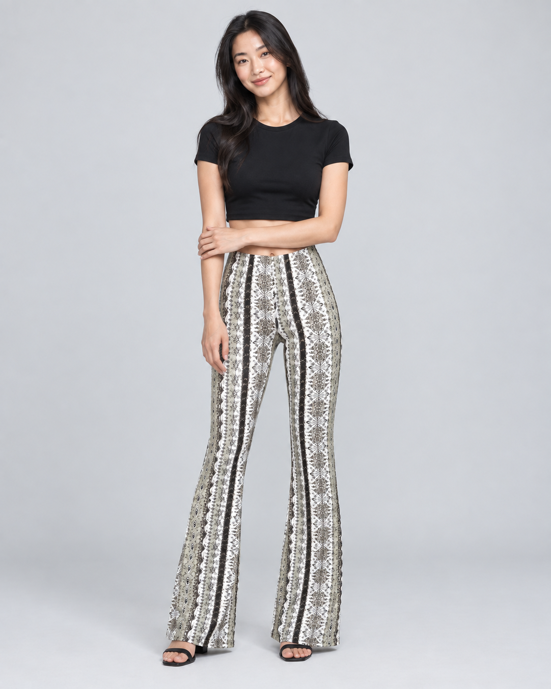 MOSAIQUE — Printed flared trousers