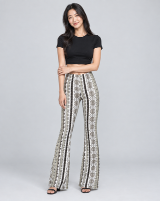 MOSAIQUE — Printed flared trousers