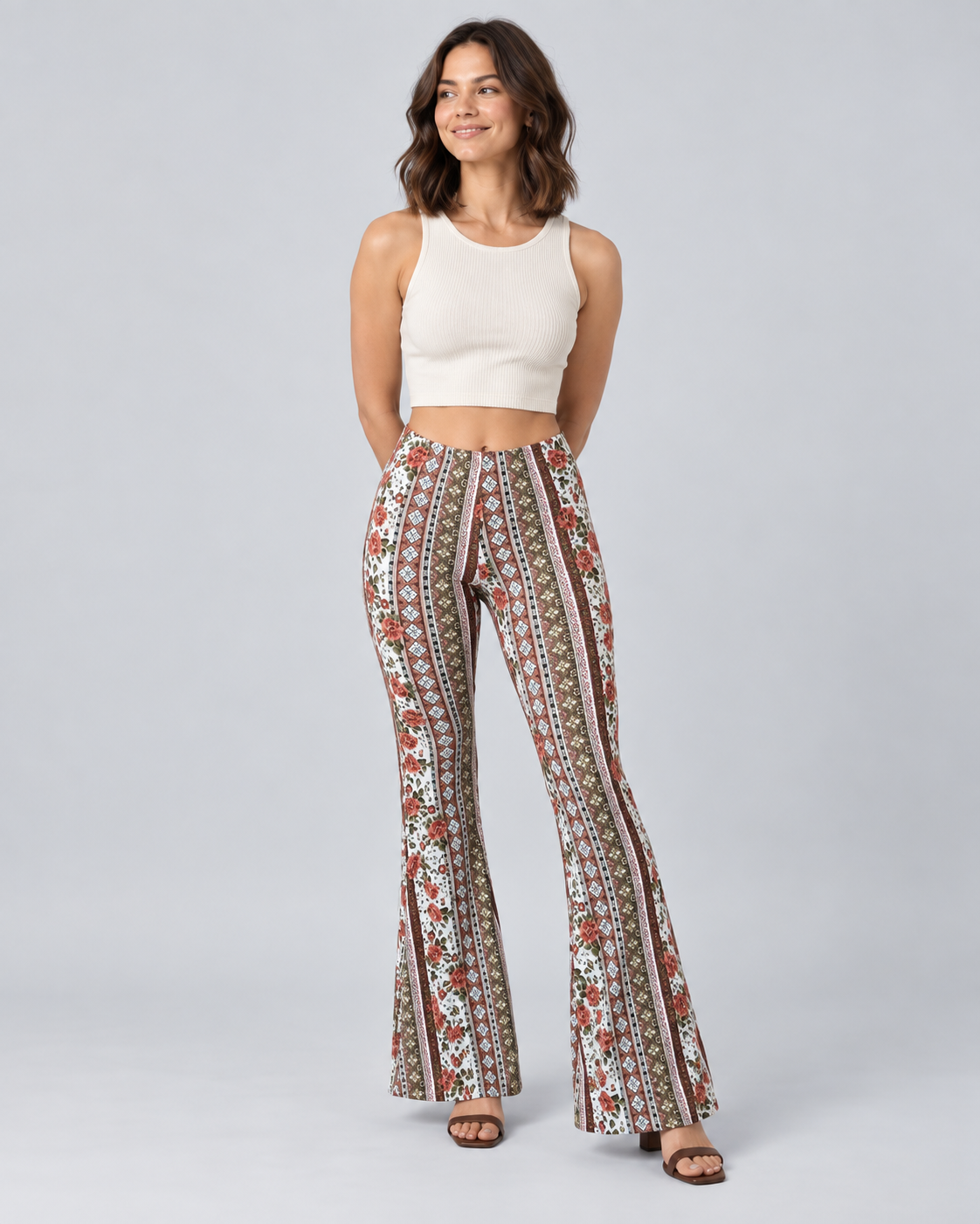 MOSAIQUE — Printed flared trousers