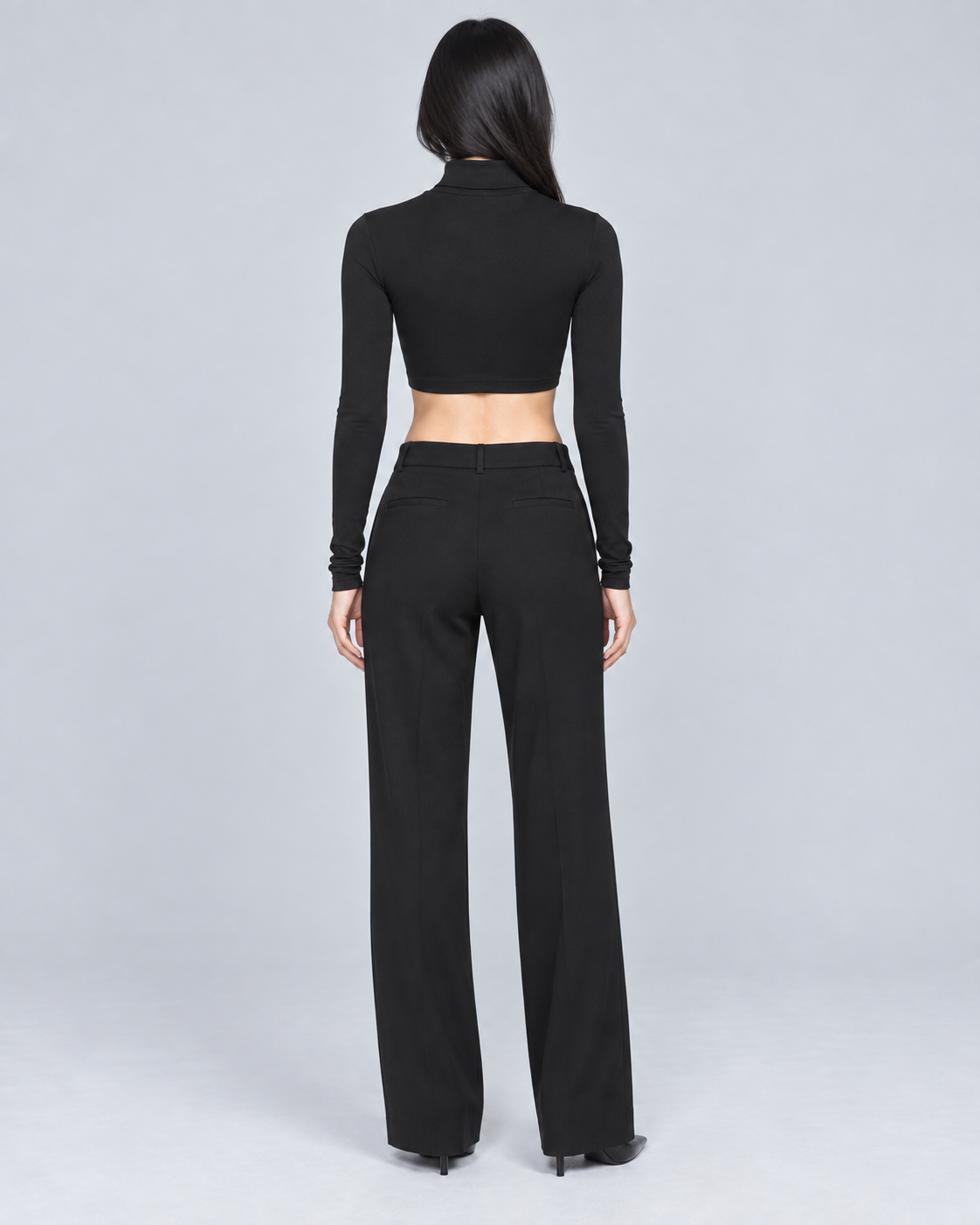 NECK — High-neck crop top — back view