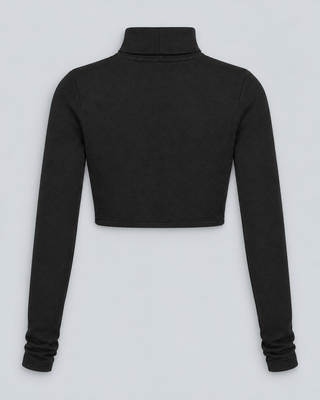 NECK — High-neck crop top — back view