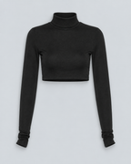 NECK — High-neck crop top — front view