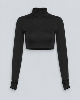 NECK — High-neck crop top — front view