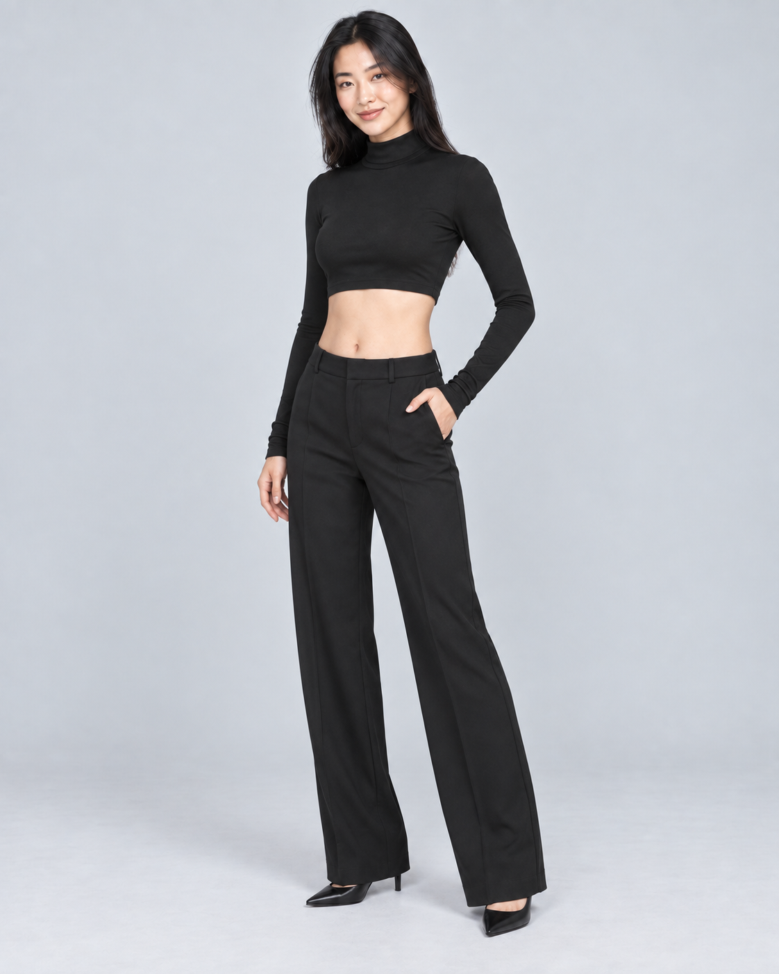 NECK — High-neck crop top