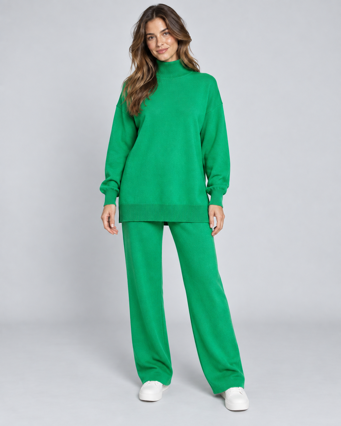 NUAGE — Knit top and trousers set — front view