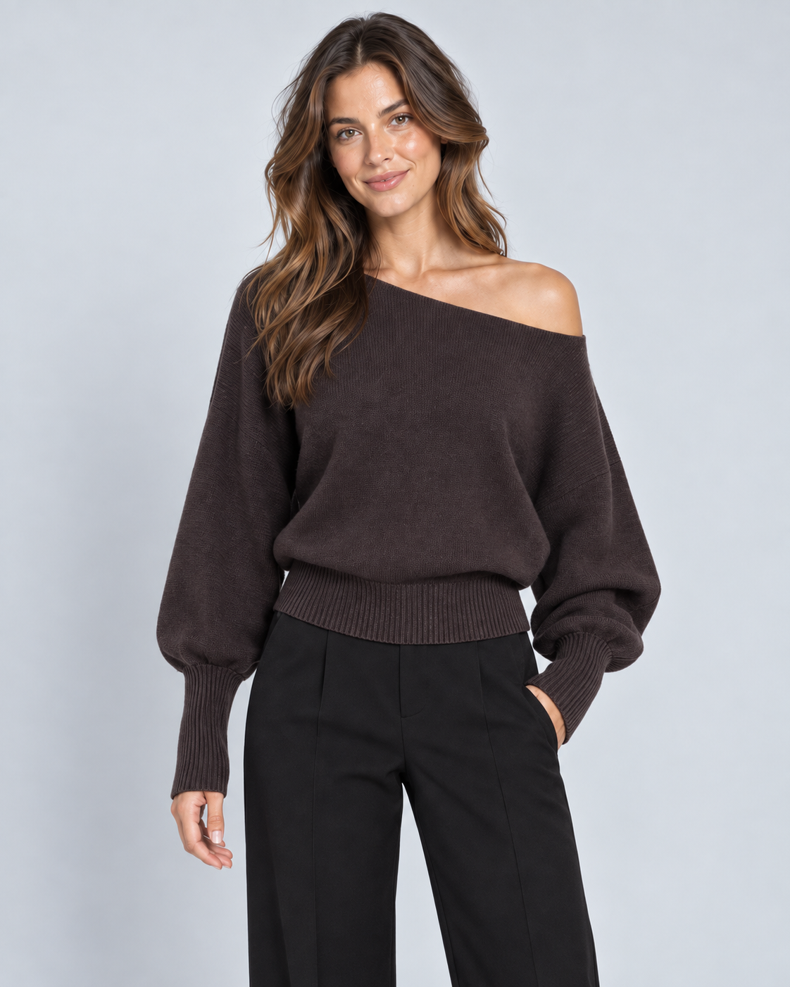 NUANCE — Wide-neck jumper — front view