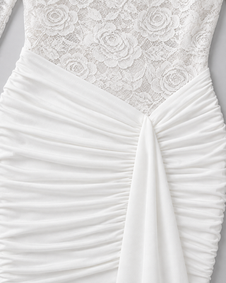 OMBRE — Long-sleeved lace mini dress