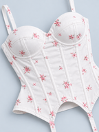 OPERA — Printed corset top with lace-up back