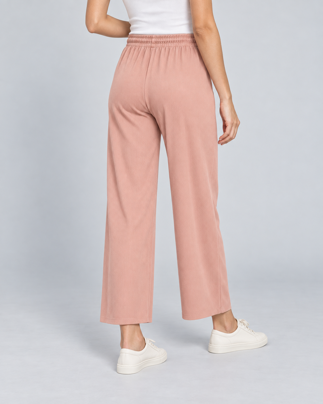 PALMA — Flowing wide-leg trousers — back view