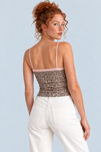 PANTHERE — Lace-trim leopard cami — back view