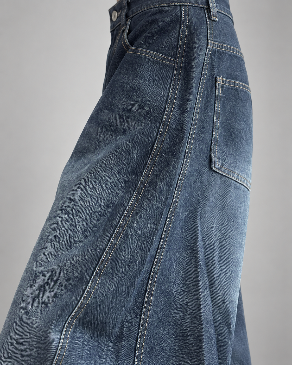 PATCH — Wide-leg panelled jeans