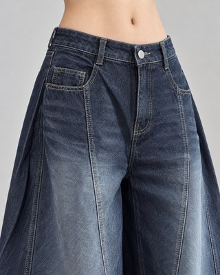 PATCH — Wide-leg panelled jeans