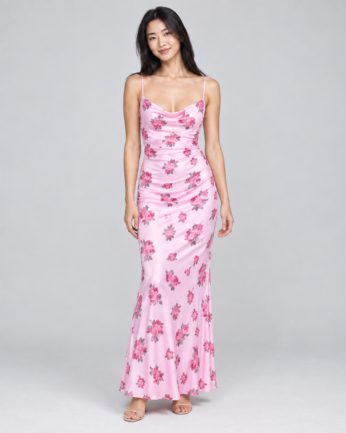 PEONY — Floral-print maxi dress — front view