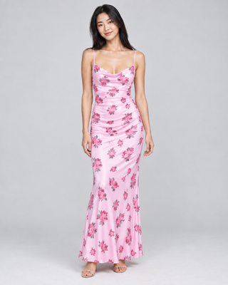 PEONY — Floral-print maxi dress — front view