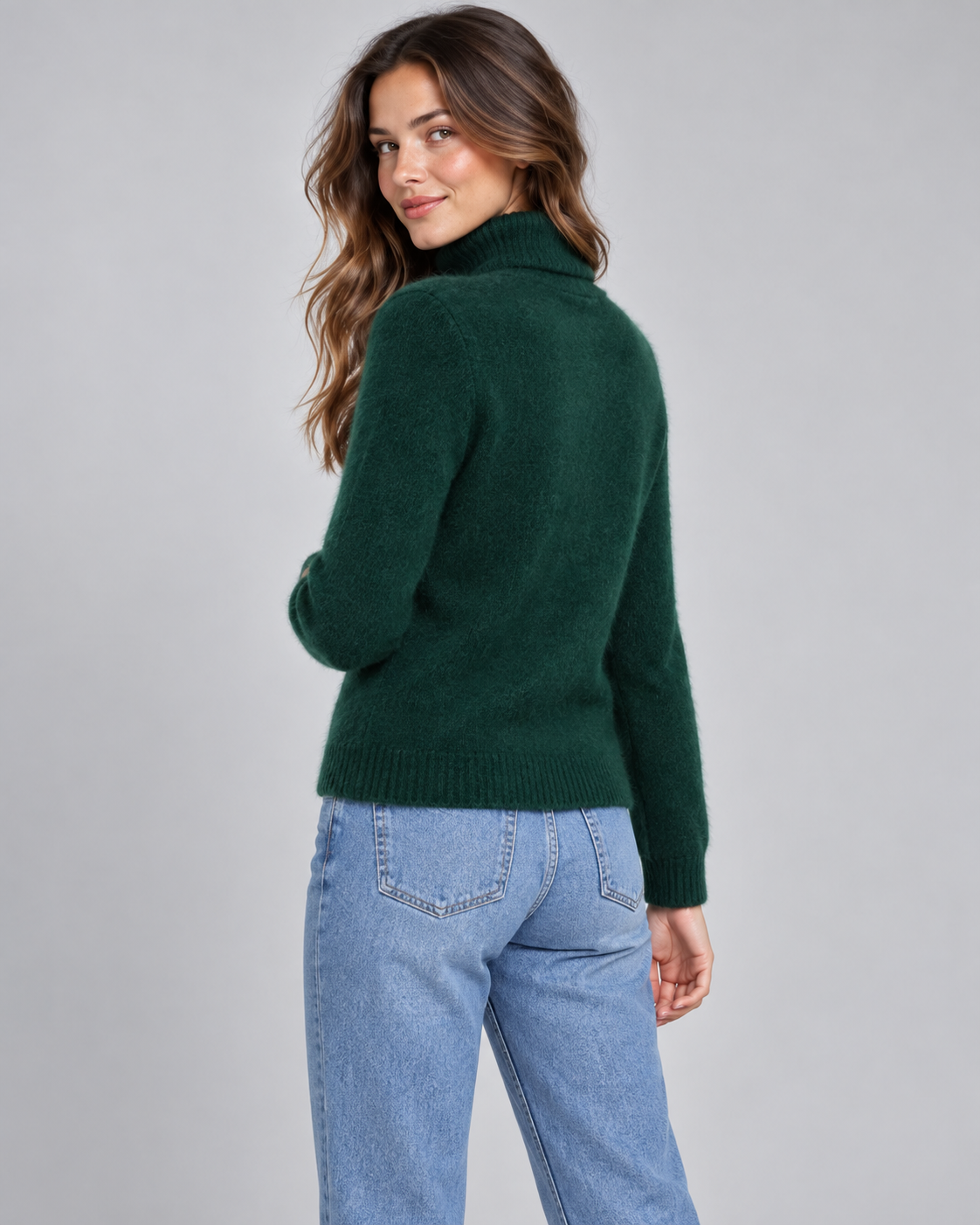 PLUME — Fuzzy high-neck jumper — back view