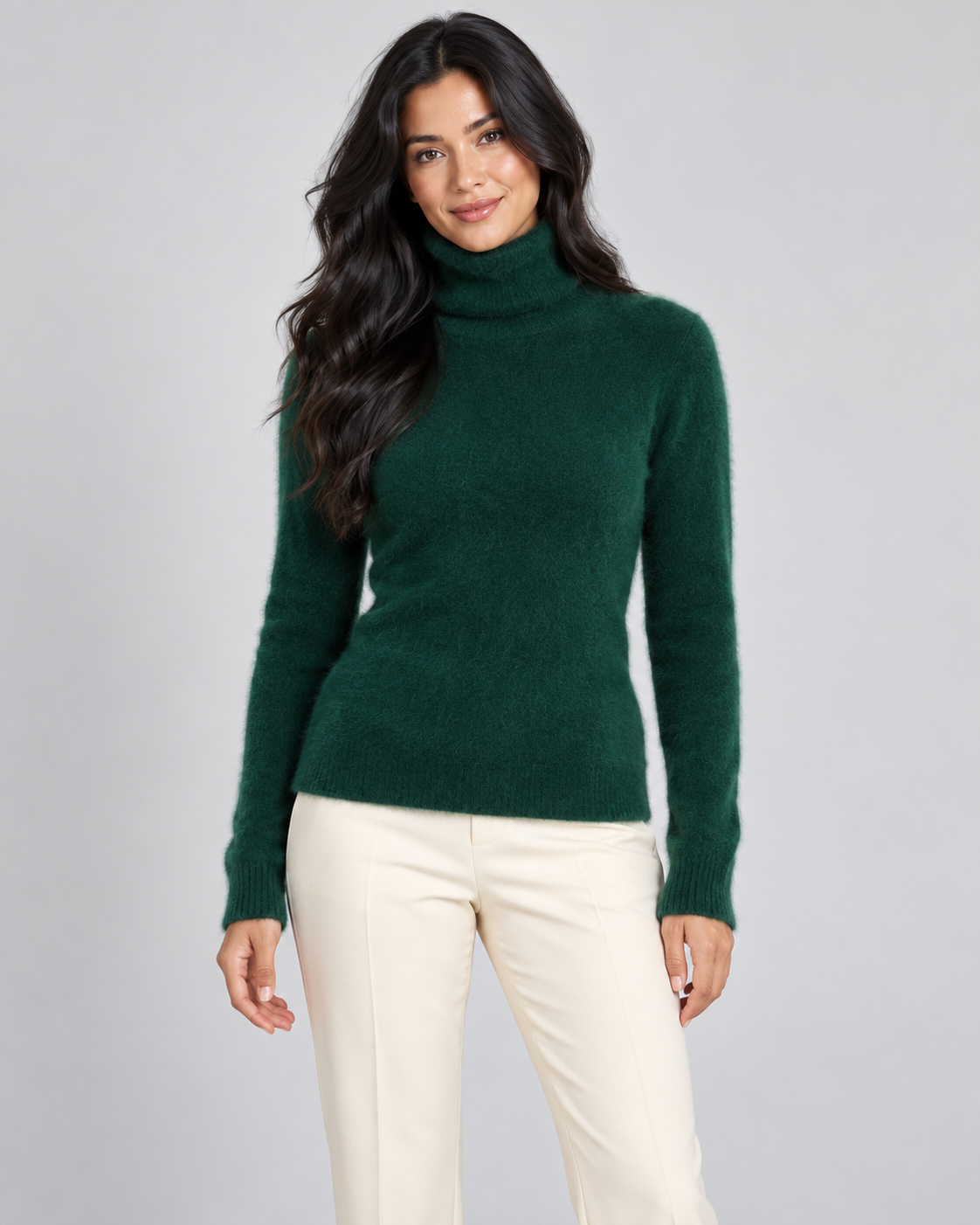 PLUME — Fuzzy high-neck jumper — front view