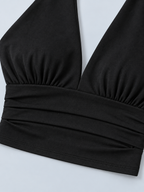 PLUNGE — Plunging halter top