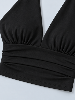 PLUNGE — Plunging halter top