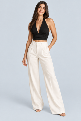 PLUNGE — Plunging halter top — front view