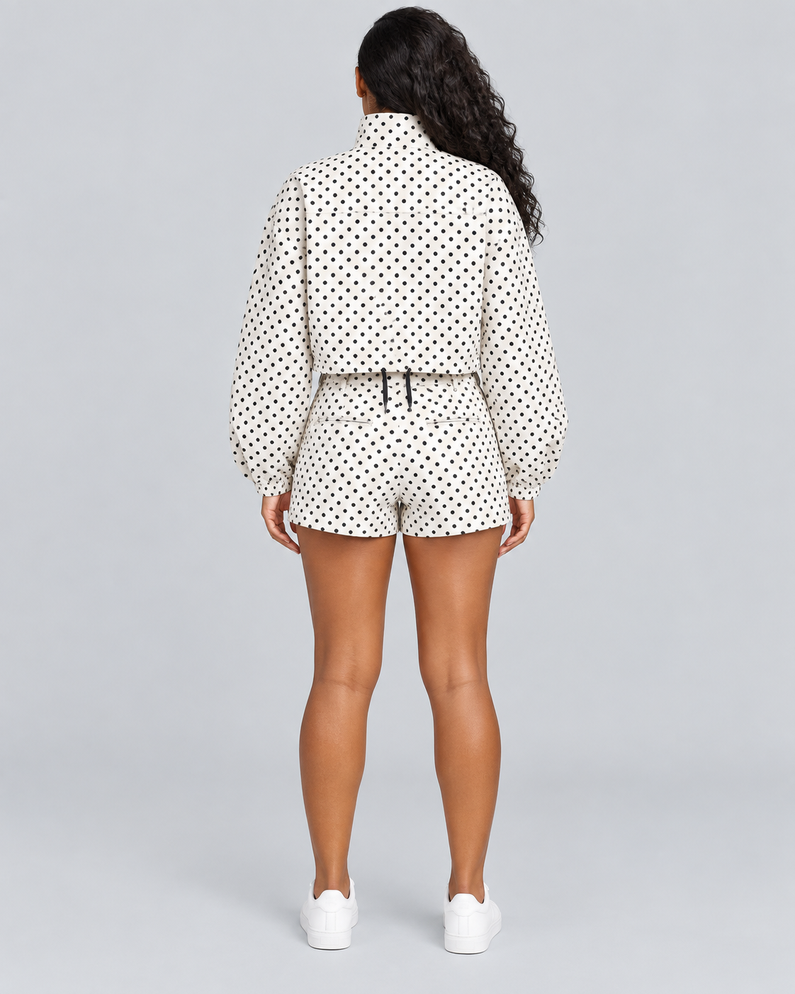 POINTILLE — Polka-dot top and shorts set — back view