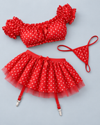 POLKA — Polka-dot lingerie set with ruffles
