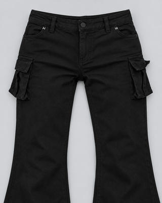 REBEL — Flared trousers with metal details