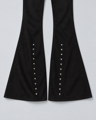 REBEL — Flared trousers with metal details