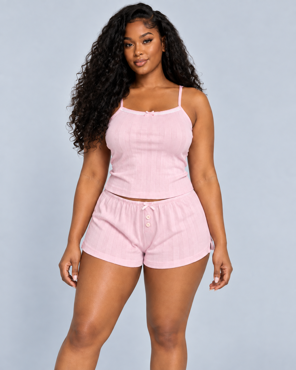 REPOS — Cami and shorts set — front view