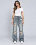 RIPPED — Relaxed distressed jeans — front view