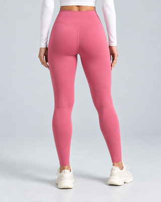RISE — Solid-colour high-waisted leggings — back view