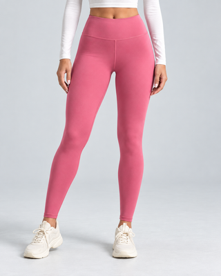 RISE — Solid-colour high-waisted leggings — front view