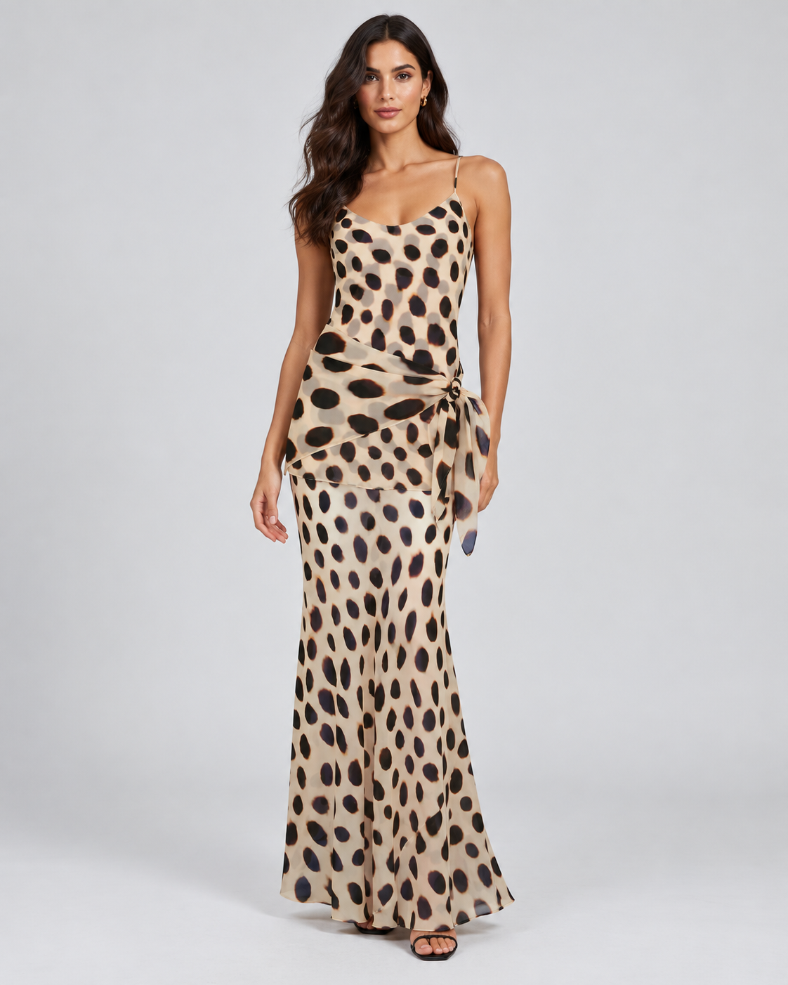 SAFARI — Animal-print strappy maxi dress