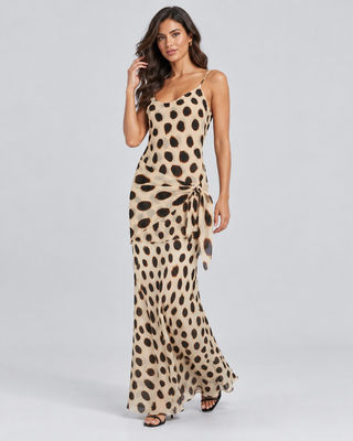 SAFARI — Animal-print strappy maxi dress